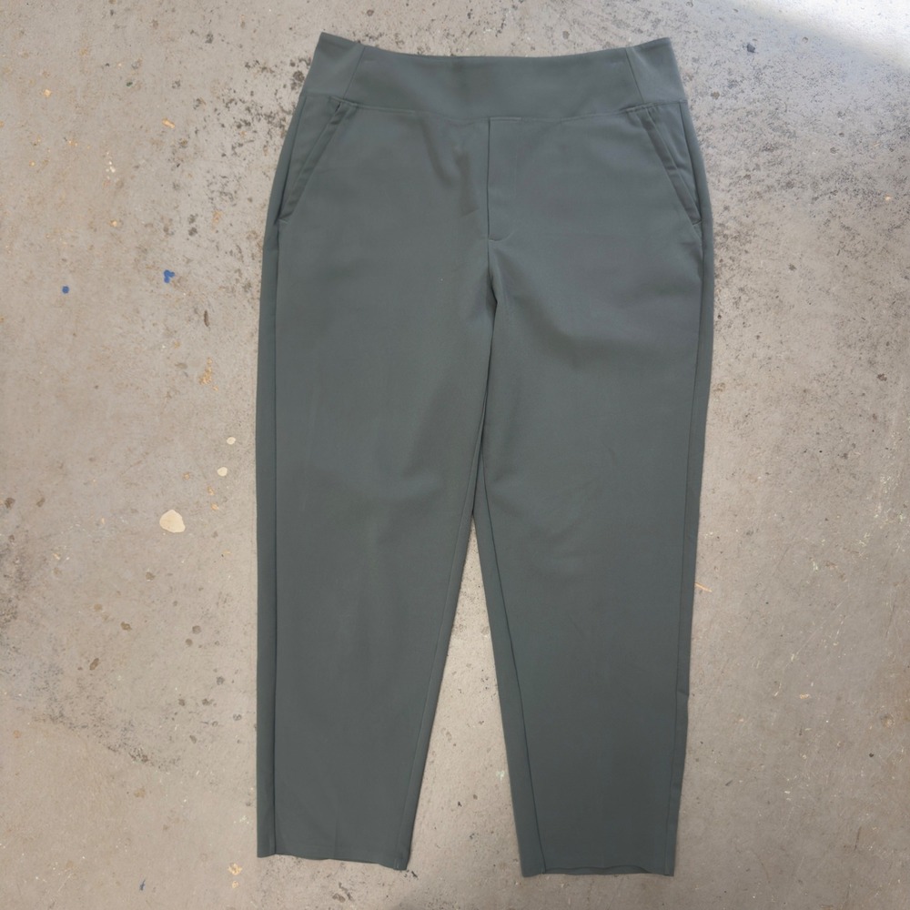 Athleta Endless High Rise Trouser Pants 14 Tapered Ankle Bali Green Blue
